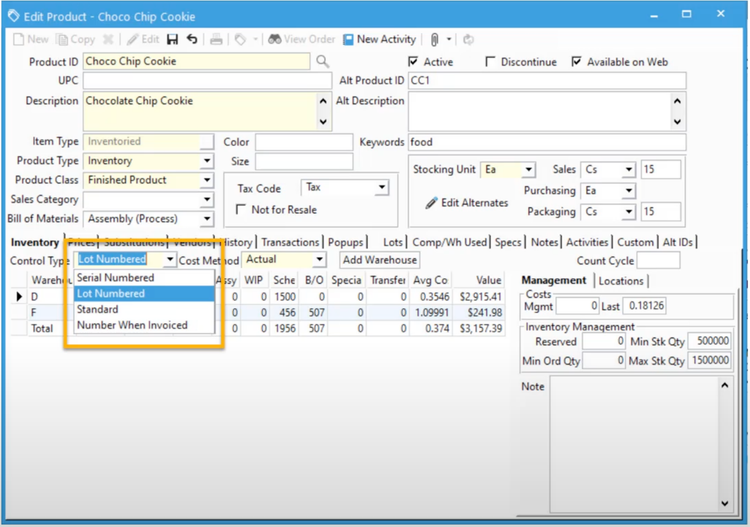 Acctivate Inventory Management