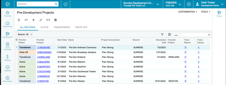Acumatica Pre-Development Project Management