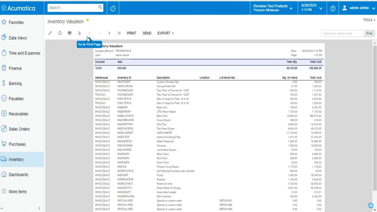 Inventory Valuation in Acumatica