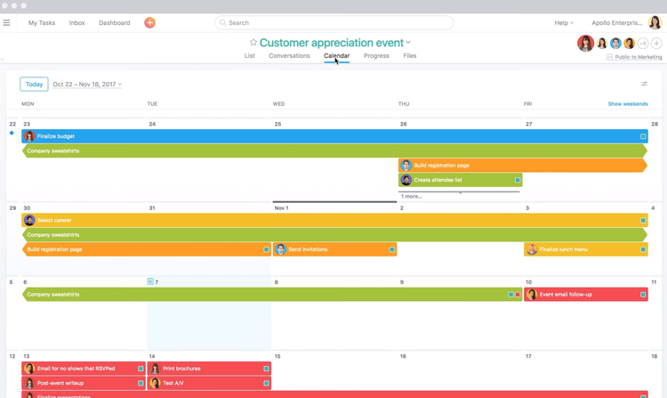 Asana Calendar