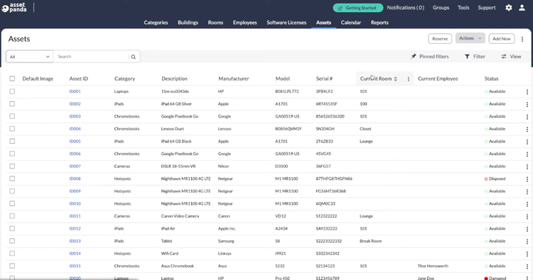 Asset Panda Dashboard