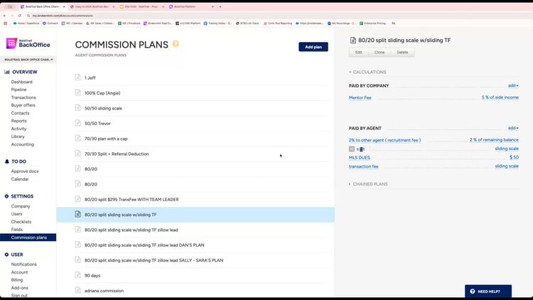 BoldTrail(brokermint) Commission Management