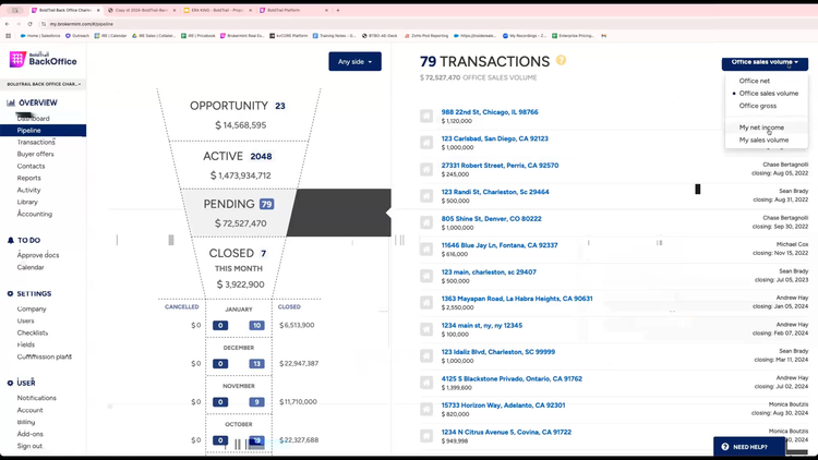 BoldTrail (Brokermint) Real Estate Sales Pipeline