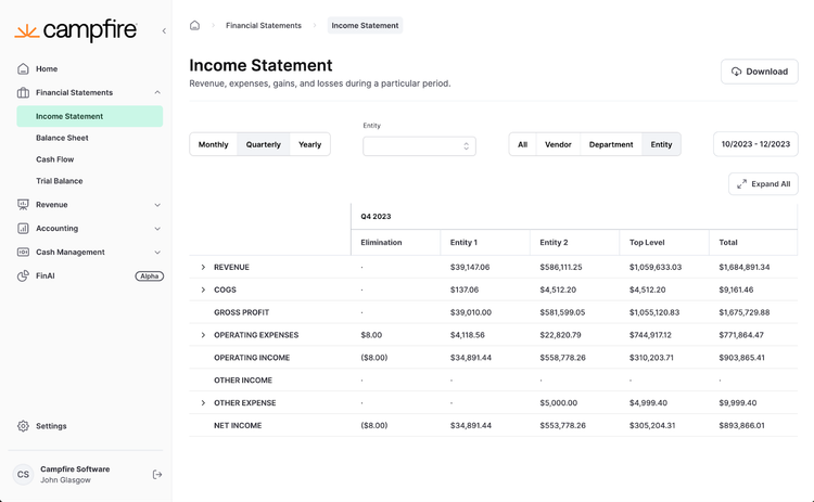 Campfire AI Income Statement