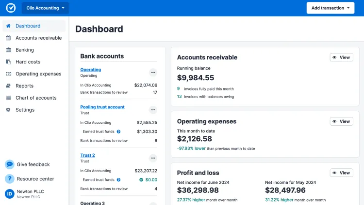 Clio Legal Accounting Software