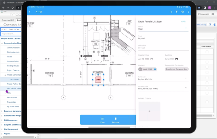 CMiC Mobile Punch List