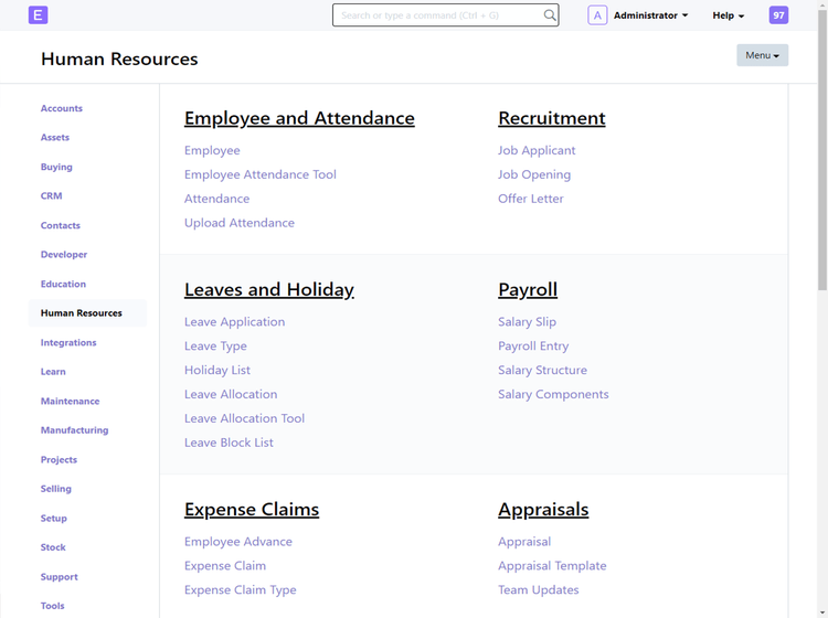 ERPNext Human Resources Module