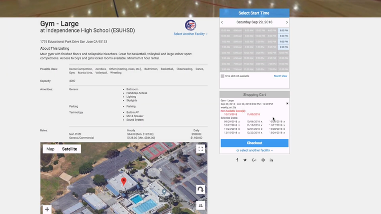 Facilitron Facility Rental Scheduling