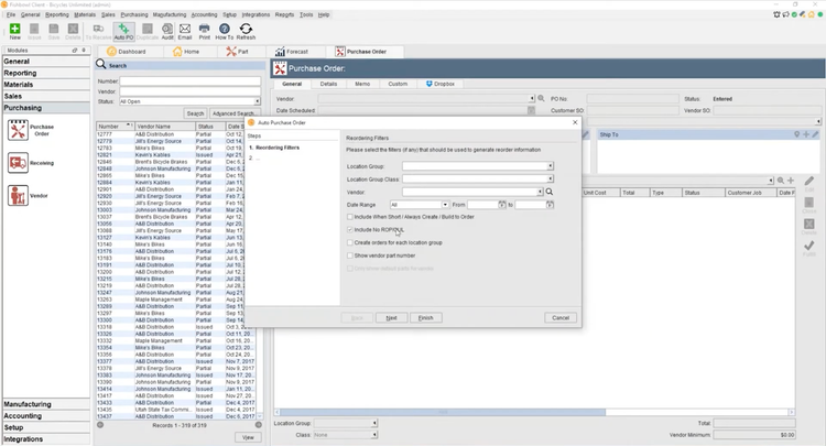 Automated PO in Fishbowl