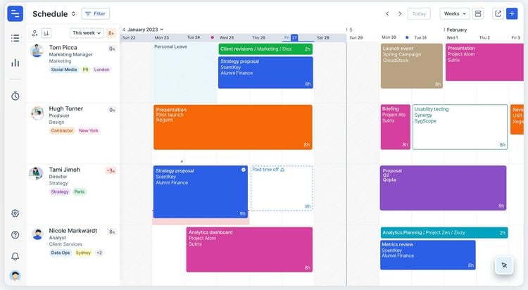 Float Schedule With Capacity