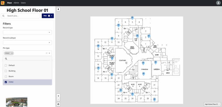 FMX Interactive Floorplan Map With Equipment Tags