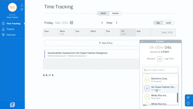 FreshBooks Time Tracking