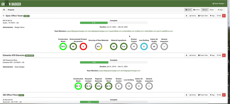 GreenBadger Sustainability Tracking