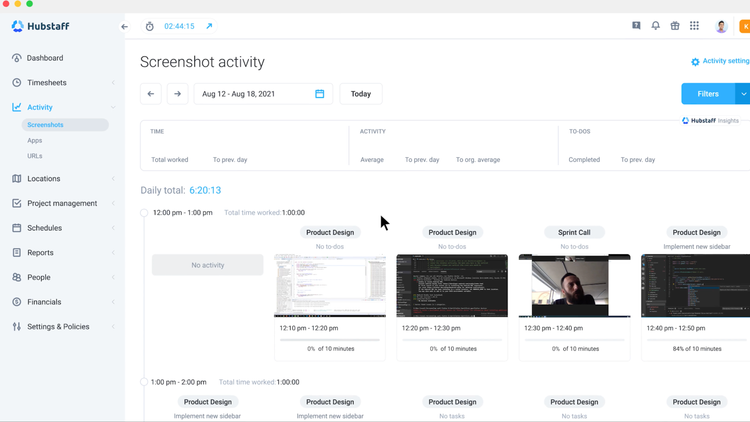 Hubstaff Activity Tracking