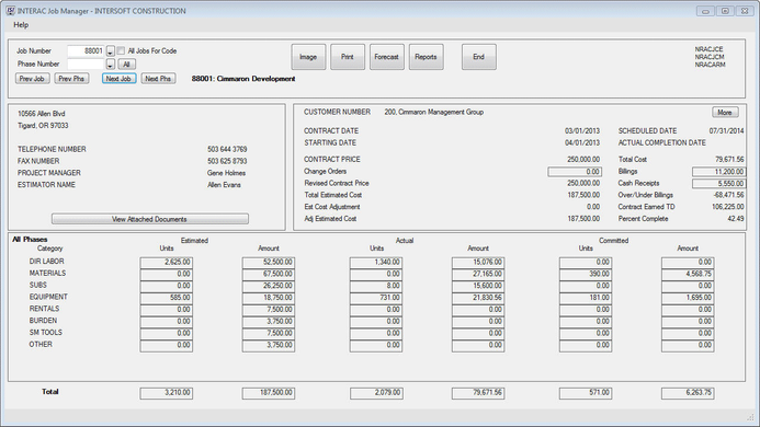 Screenshot of INTERACT Job Manager