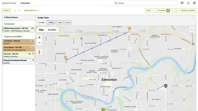 Jobber Map Schedule View