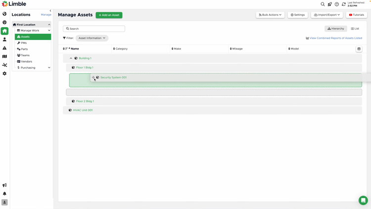 Limble CMMS Asset Hierarchy Manager