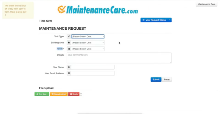 Maintenance Care Maintenance Request Form