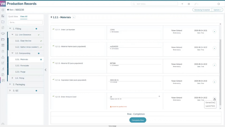 MasterControl Production Records