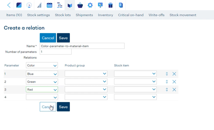 Creating Related Parameters in MRPEasy