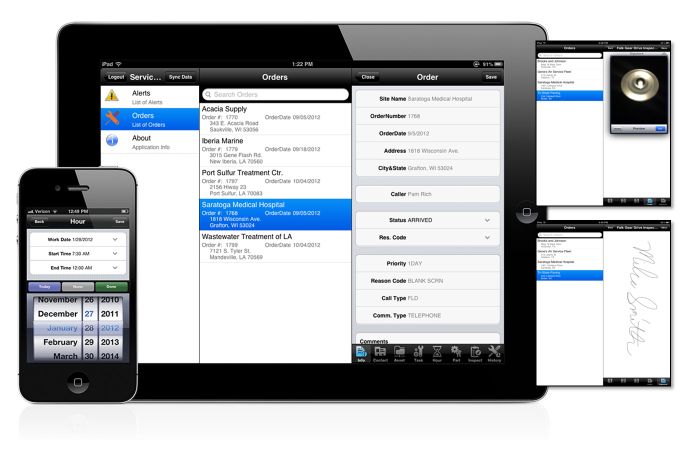 Screen captures of MSI Data software on multiple devices