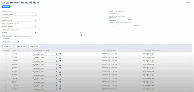 NetSuite Demand Planning