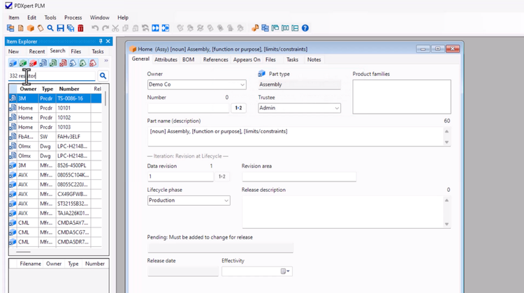 PDXpert BOM Item Explorer
