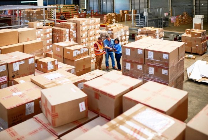 Warehouse with Procured Materials for Manufacturing