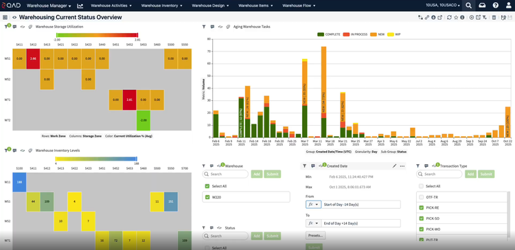 QAD Adaptive ERP Dashboard