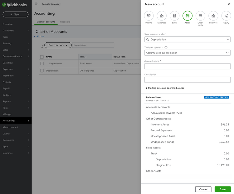 Track Depreciating Assets in QuickBooks