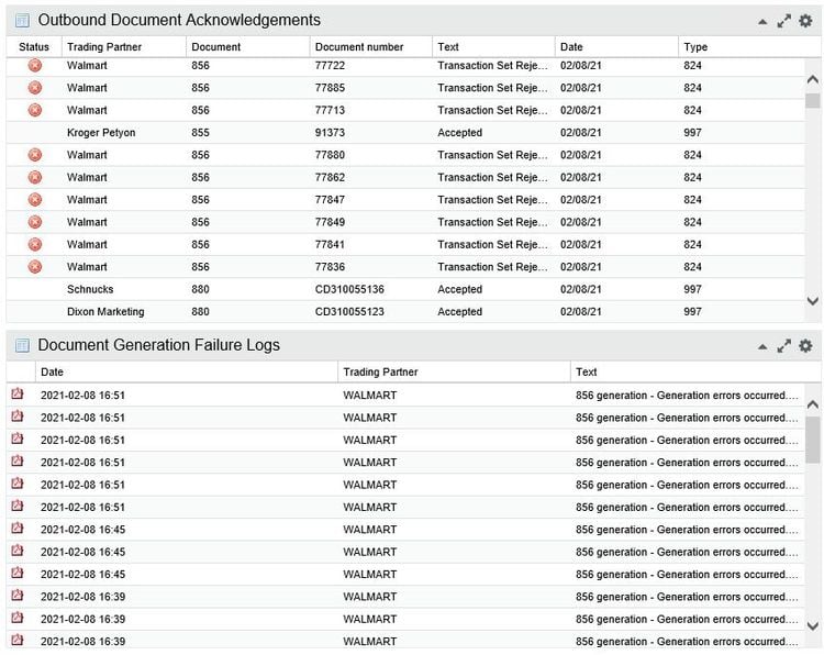 Radley iR⁎EDI Outbound Document Acknowledgements