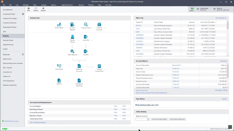 Sage 50 Banking Tasks