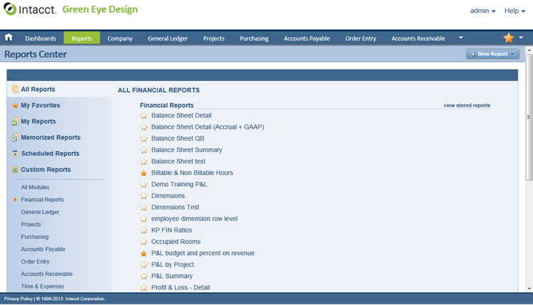 Sage Financial Reports