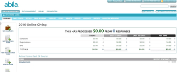 Abila Fundraising Online Screenshot