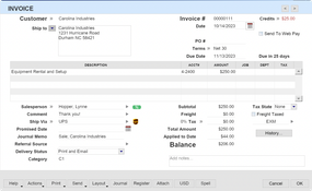 AccountEdge: Sales Invoice