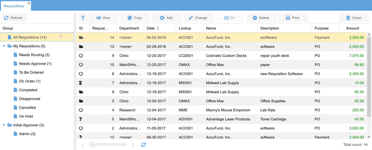 Accufund Accounting Suite Requisitions Management