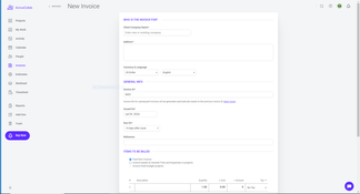 ActiveCollab: New Invoice Adding Page