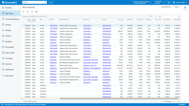 Microsoft Dynamics 365 Business Central: Data Analysis Receivables