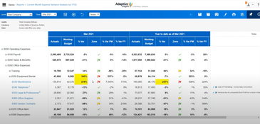 Workday Adaptive Planning: Company Expense Variance Analysis