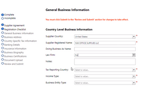 APEX Portal: Manage Supplier Information