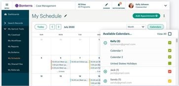 Bonterra Case Management (Apricot): Bonterra Case Management Calendar and Schedule