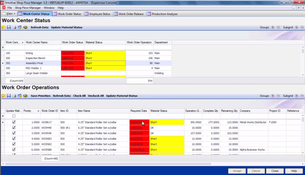 Aptean Intuitive ERP: Work Center Status