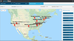 Aptean Process Manufacturing ERP Ross Edition: Shipments Map