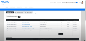 Arcoro Construction HR: Learning Plans
