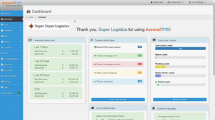 AscendTMS: Dashboard