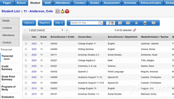 Aspen Student Information System Screenshot