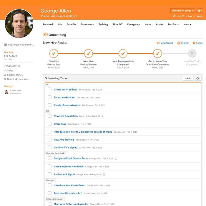 BambooHR Onboarding