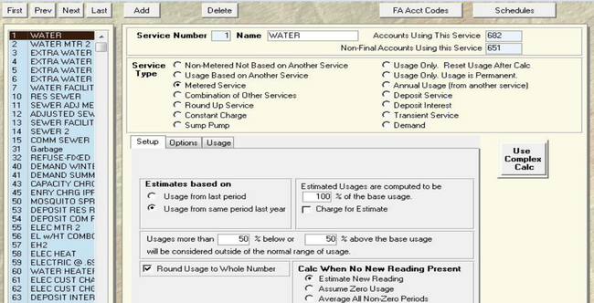 Banyon Utility Billing: Service Setup