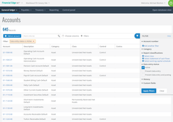 Blackbaud Financial Edge NXT: Accounts Filter