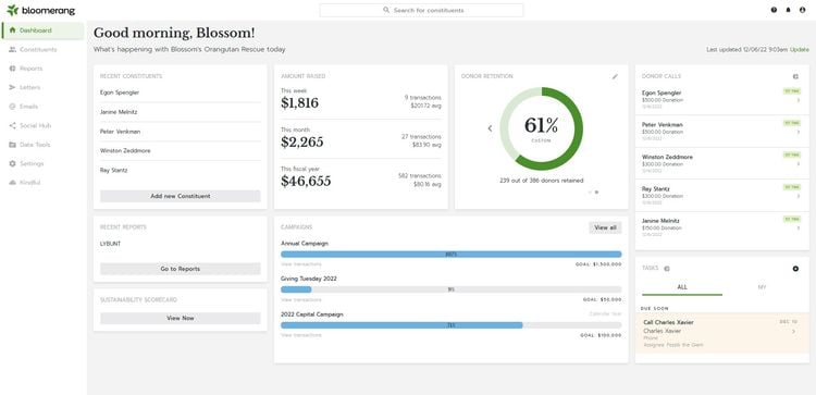 Bloomerang Admin Dashboard